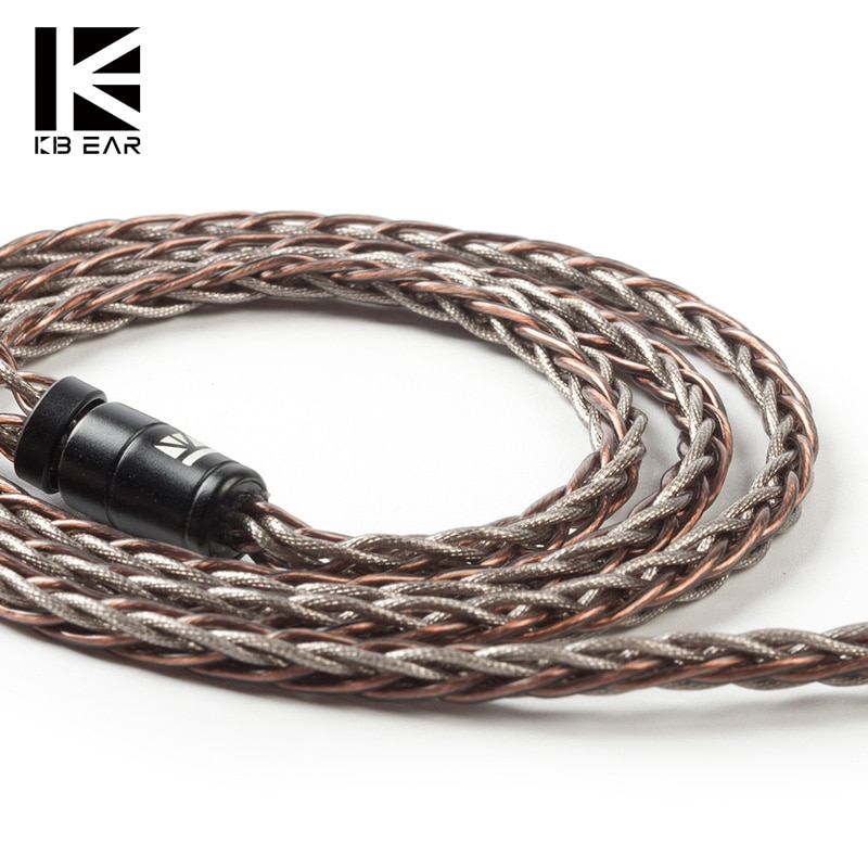 AK KBEAR-rhyme 8 Core Upgraded Copper-Silver Hybrid Earphone Cable 4.4/2.5/3.5mm Cable With MMCX/2Pin/QDC /TFZ