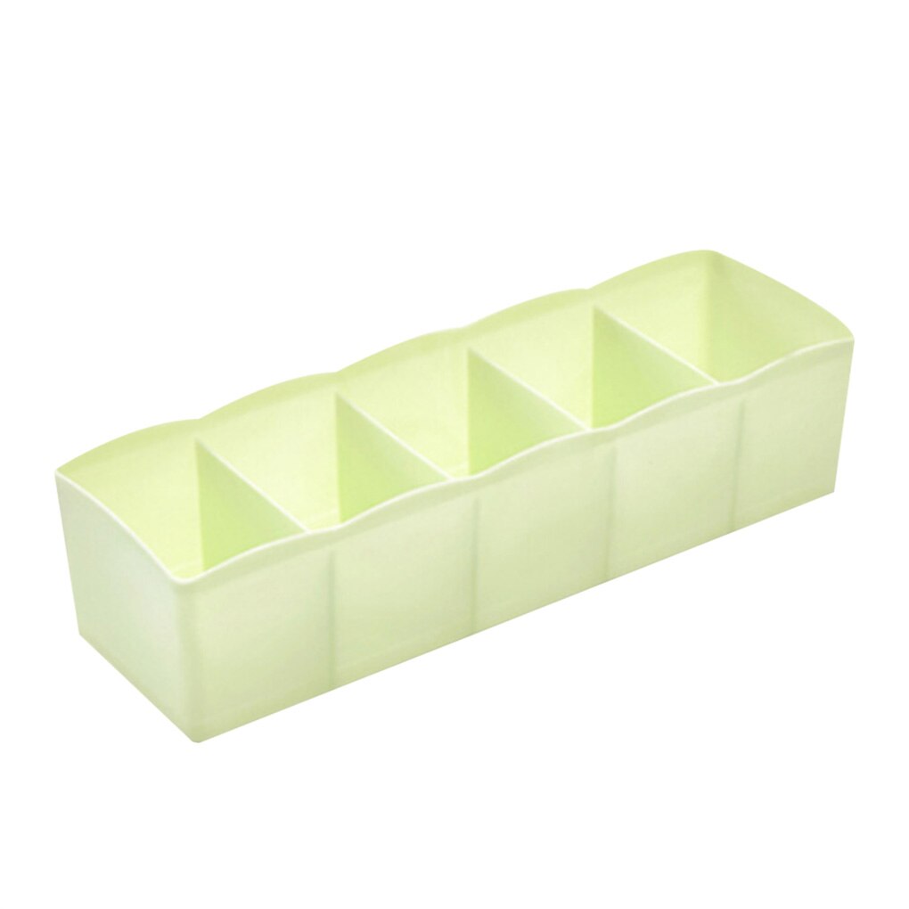 Small Items Storage Box 5 Cells Plastic Tie Storage Box Bra Socks Drawer Organizer Cosmetic Tidy Divider Home Accessories