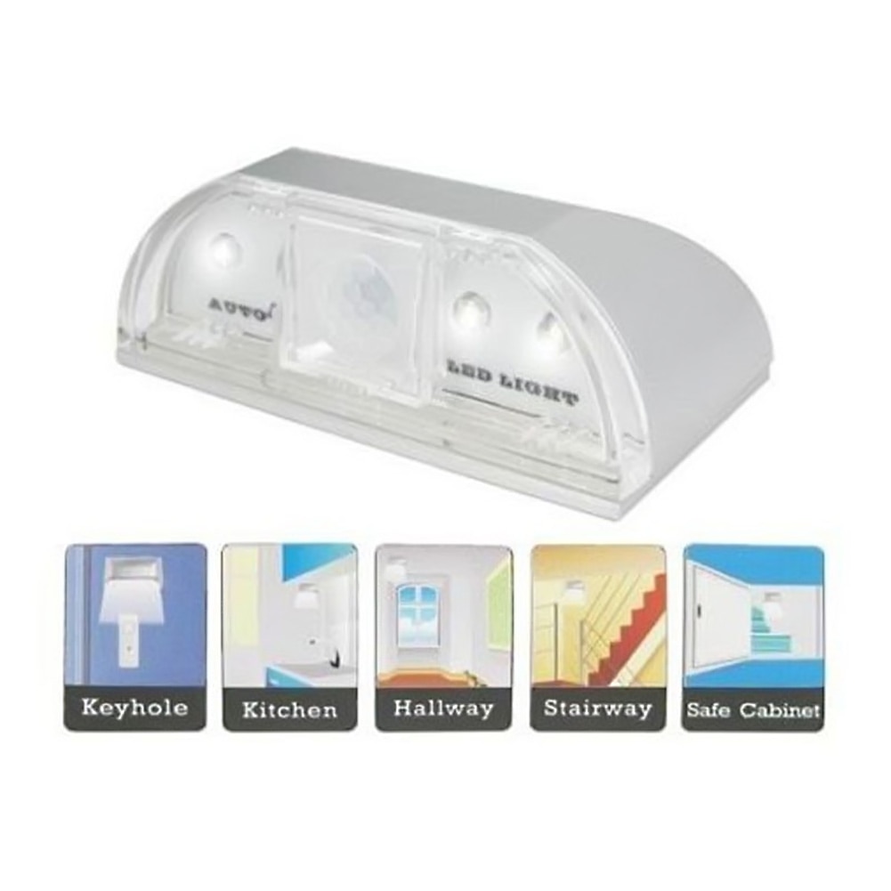 Coquimbo PIR Sensor Keyhole Light Wireless Auto Infrared IR Sensor Motion Detector Night Light Motion Sensor For Keyhole Silver