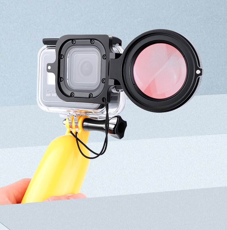 Filtro de buceo 58mm anillo para Gopro 8 Accesorios Negros funda impermeable Original filtros de buceo submarino rojo púrpura + 16 Close Up