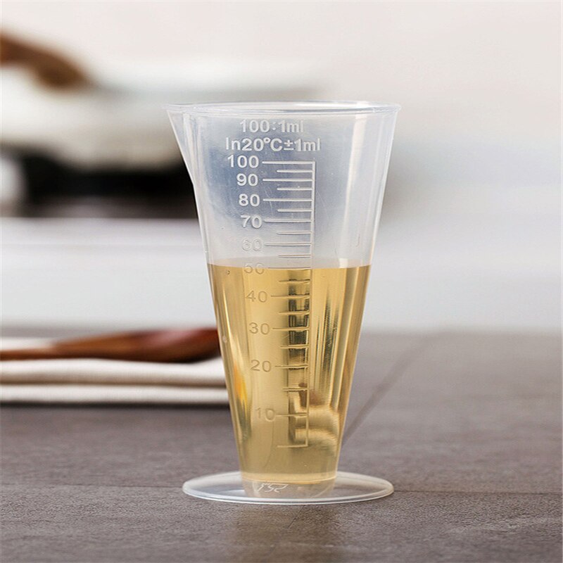 Taza medidora de plástico transparente de 100/300/600/1000ml, recipiente dosificador para laboratorio, herramienta de medición para cocinar y hornear