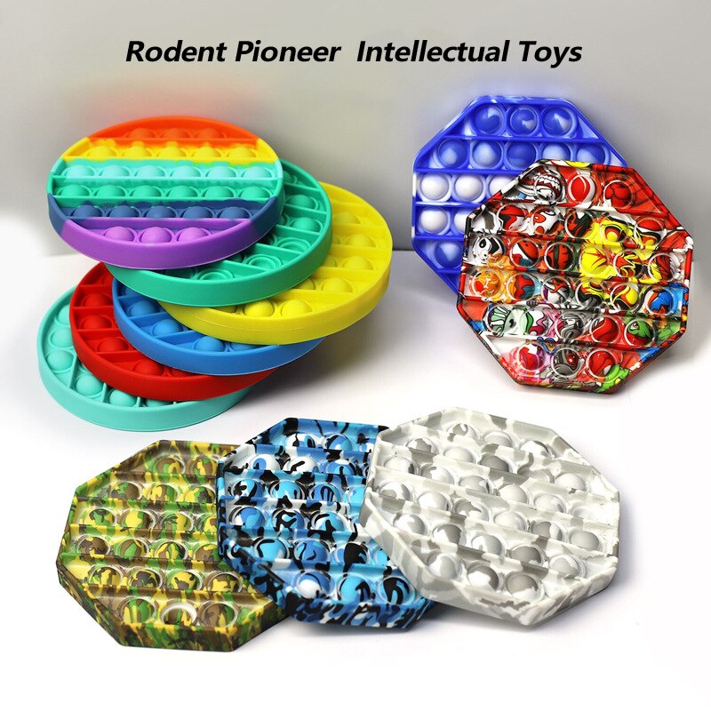 Pop Fidget Reliver Stress Toys Rainbow Push It Bubble Antistress Toys Adult Children Sensory Toy To Relieve Autism