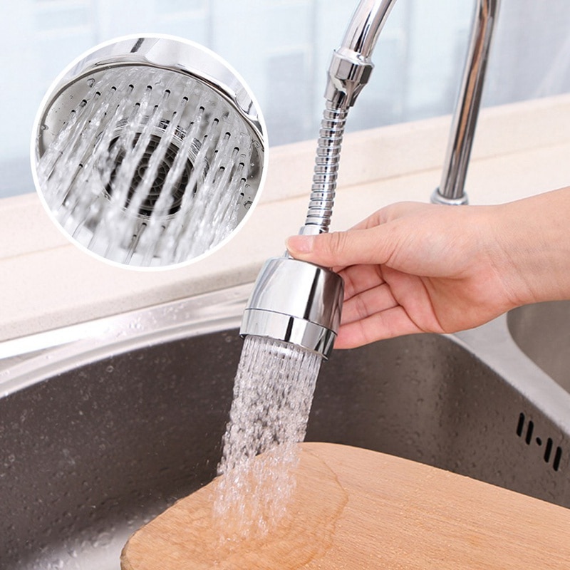 Fleksibel vandhanehåndtager rustfrit stål 360 roterende belufter vandhane filteradapter sprøjtehoved køkkenbad tilbehør