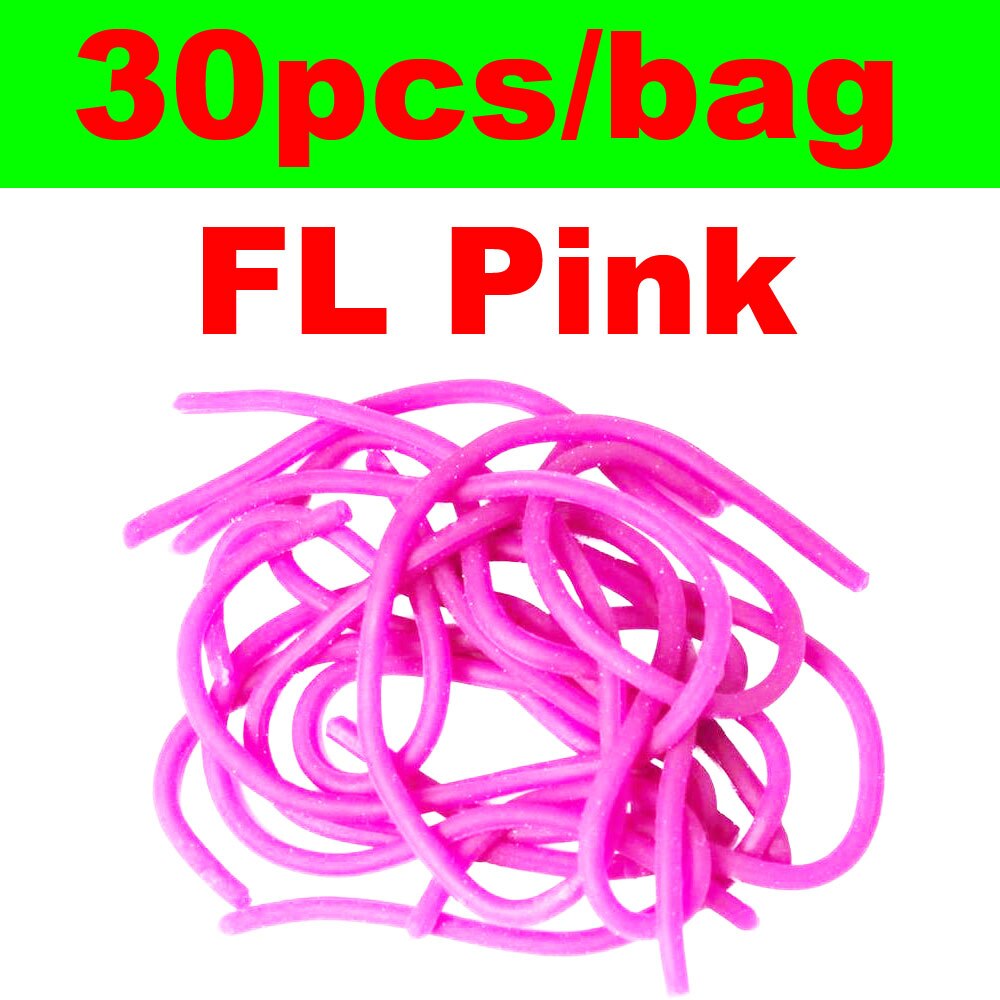 30pcs/Pack Squirmy Worms for Knitting Nymphs, Shrimps, Grubs, San Juan Worms Fly Tying Material Fishing Flies: FL PINK