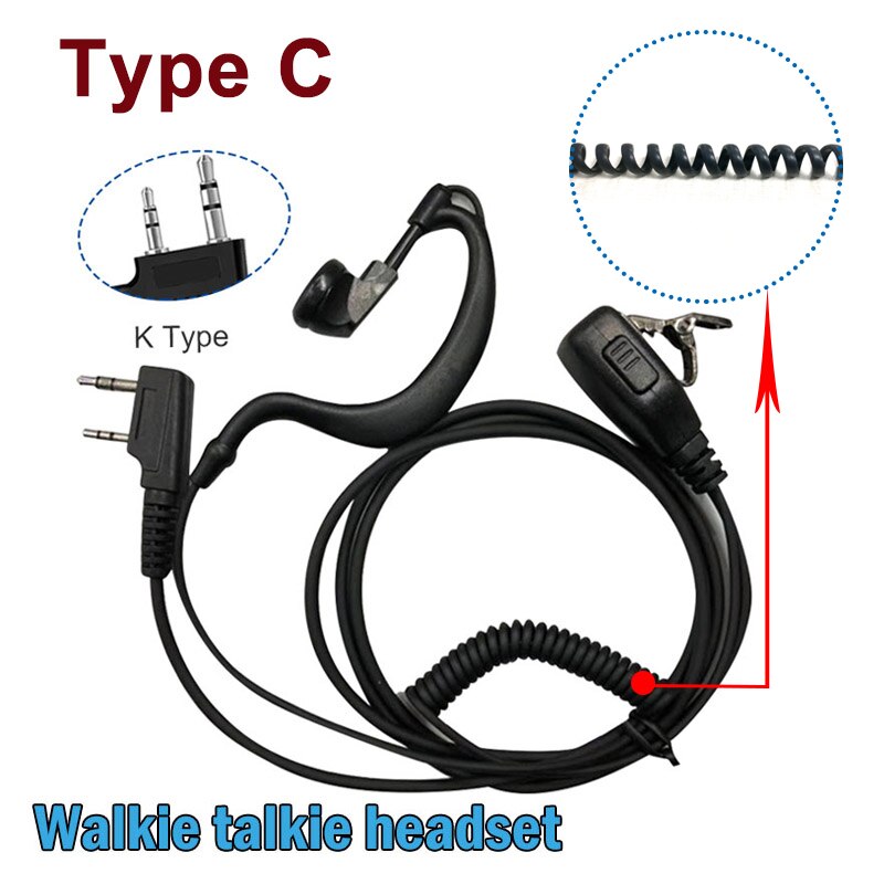 Polizei Ohr Haken Ohrhörer Headset PTT Kopfhörer IOT Midland Radio GXT550 GXT1050 GXT1050VP4 G5 G7 G225 Walkie Talkie: Type C 1 piece