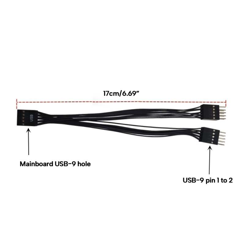 Computador usb 9 pinos para dual9pin divisor cabo usb 9 pinos conversor usb blindado melhorar a estabilidade e a confiabilidade do sinal