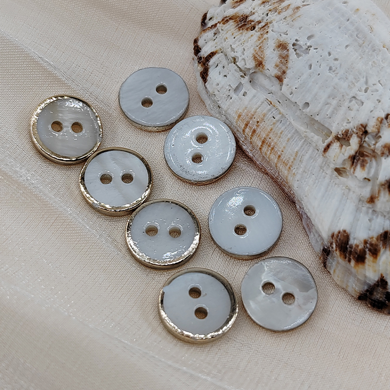 Botones de madreperla Natural de 10,5/11,5 MM para ropa, botón de concha de 2 agujeros de lujo de para camisa, suéter, costura DIY: 4 # / Cobre envejecido