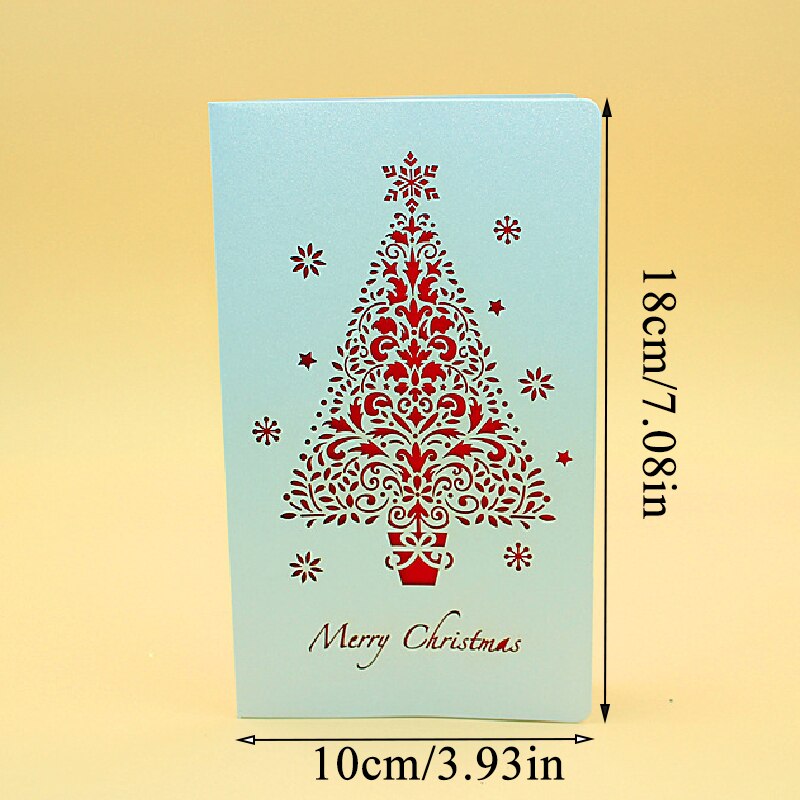 Christmas Hollow Fragrance Cards 18*10cm Fold Blessing Handmade Card Pattern Lightweight Paper Carving 3D Card