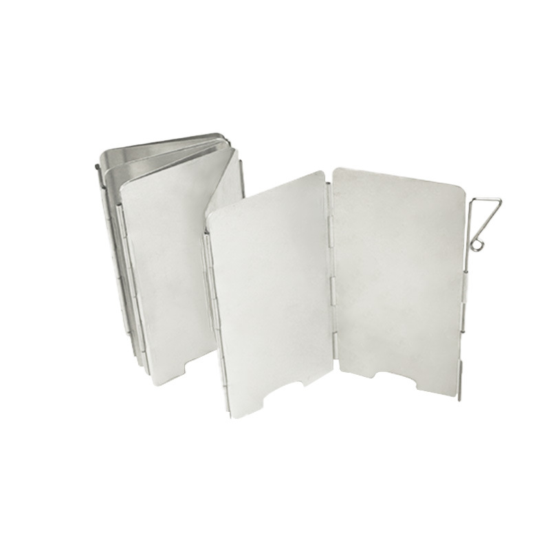 Estufa al aire libre protector contra el viento parabrisas de Camping 9 placas cocinas de Gas plegables deflectores de viento equipo de estufa herramienta de accesorios