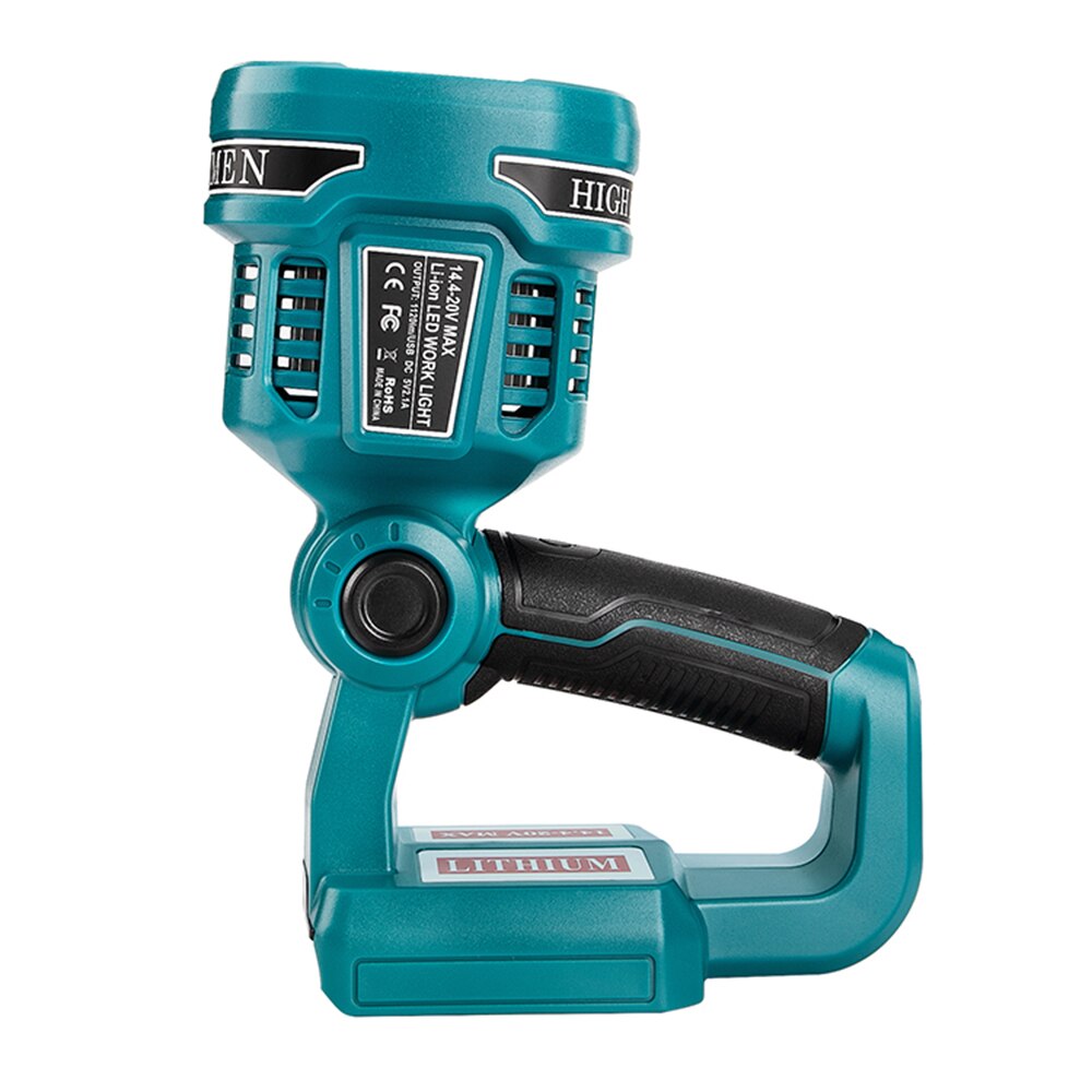 Wakyme 4 modos de luz de trabalho 18/14.4v sem fio led lanterna com usb ao ar livre holofotes luz para makita dml812 sem bateria