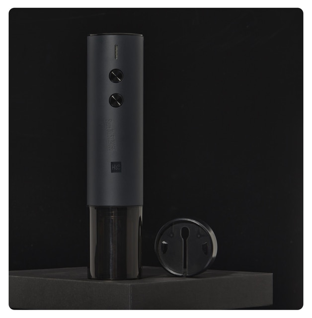 Original Xiaomi Automatic Red Wine Bottle Opener Stopper Fast Decanter Set Stopper Electric Corkscrew Foil Cutter Cork Out Tool: Black