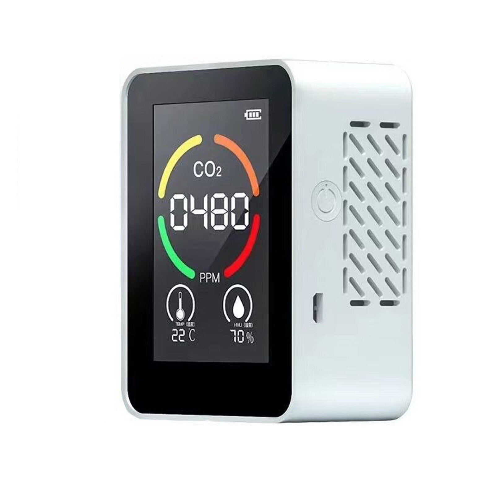 USB Rechargeable CO2 Meter Air Monitor Carbon Dioxide Sensor TVOC Detector Concentration Temperature Humidity Testing