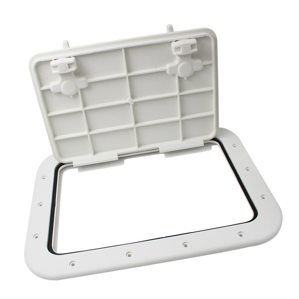 WHITE MARINE BOAT DECK ACCESS HATCH & LID 42.5cm x 31.5cm x 2cm Non-Slip Surface Durable Sealed Rubber Strip