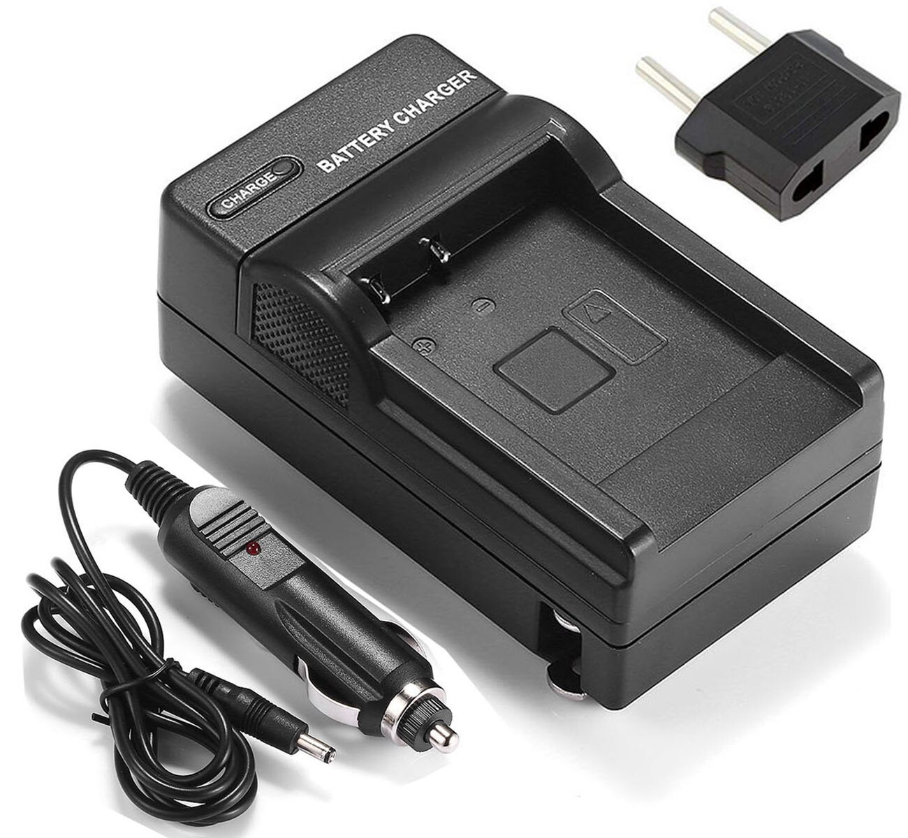 Battery Charger for Panasonic Lumix DC-TZ90, DMC-TZ100, DMC-TZ101, DDMC-TZ110, DC-TZ200, DC-TZ202, DC-TZ220 Digital Camera: Wall and Car Charger