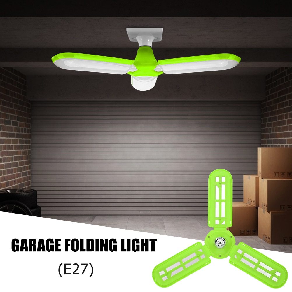 E27 LED Three-Leaf Garage Light Warehouse Folding Lamps Cold White LED Industrial Foldable Lights