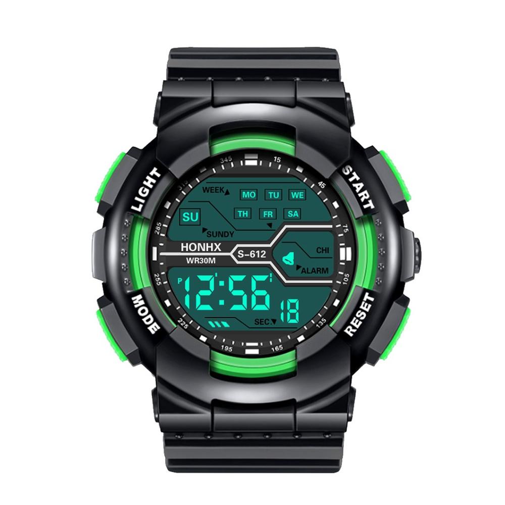 Herreur deluxe digital led smart date sport herre drenge udendørs business boutique elektronisk ur часы мужские: Grøn
