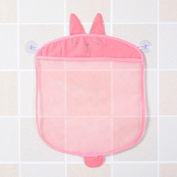 Baby badspeelgoed organizer voor jongens en meisjes, cartoon opvouwbare netzak met zuignap, hangende mand, badkamer, douche, speelgoed opberger: Roze -ti335m