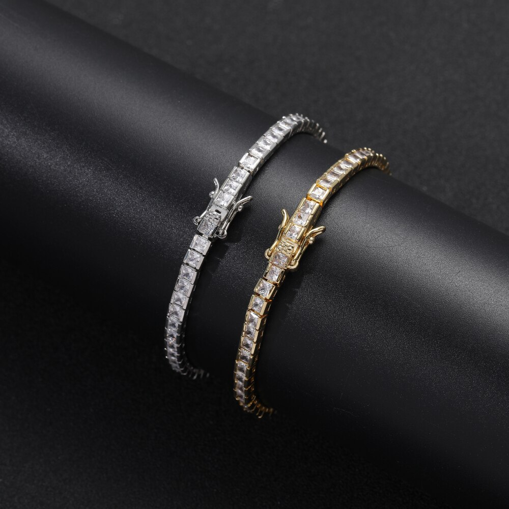 Tennisarmband mit 2.5mm messingkrappenfassungen, zirkonia-schmuck, funkelnd und mit  bb117 besetzt