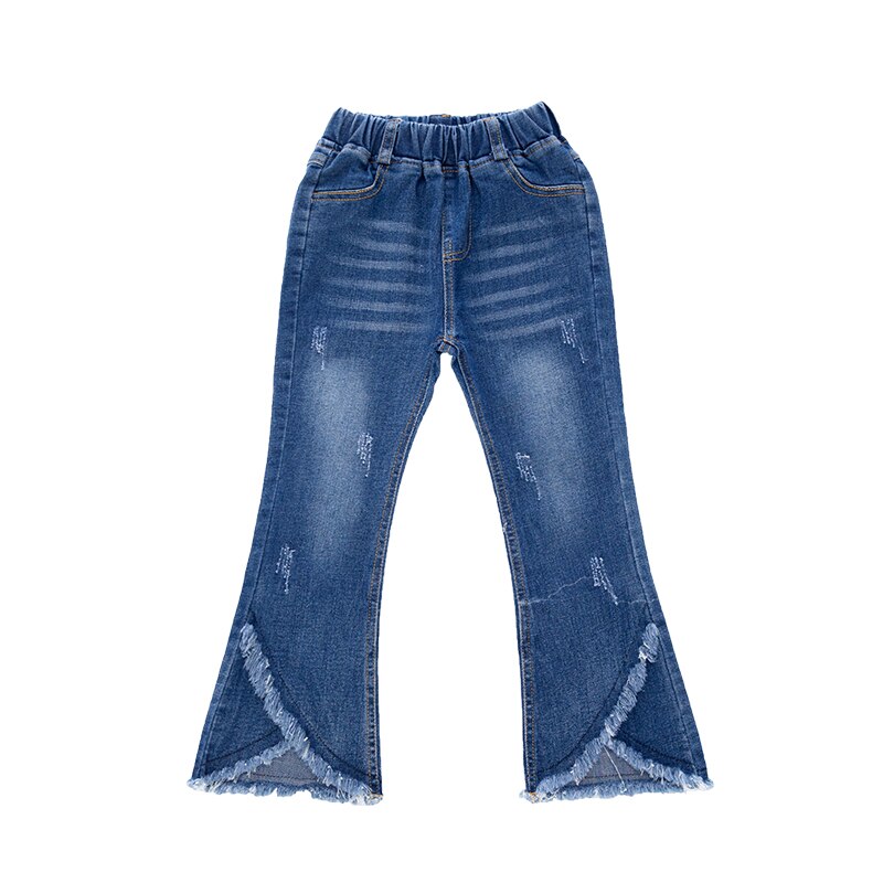 4-15Y Teenage Children Girls Jeans Spring Autumn Elastic Waist Pants Kids Boot Cut Jeans for Girls Trousers Clothes