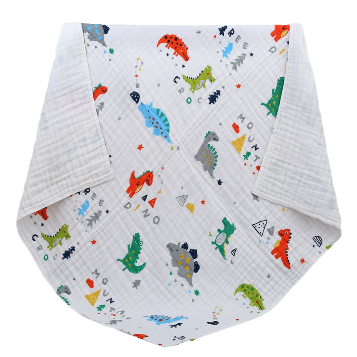 Pasgeboren Baby Zachte Wrap Deken Dinosaurus Print 6 Lagen Gaas Inbakeren Baby Cartoon Vierkante Beddengoed Leuke