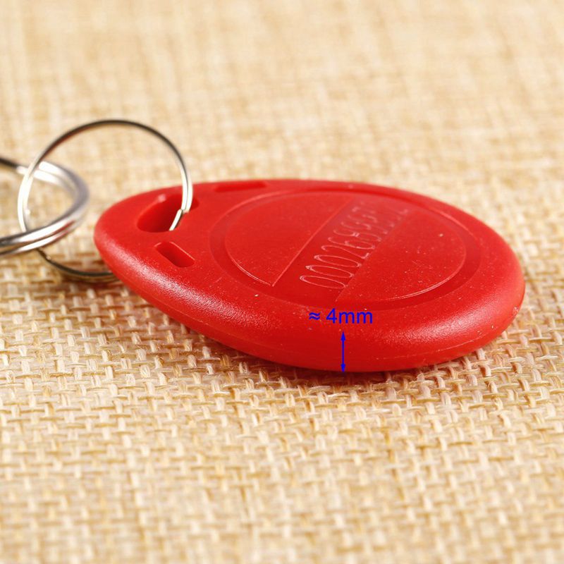 Badge d&#39;identification RFID pour télécommande, 100 pièces, carte d&#39;identification pour système de porte, Badge d&#39;entrée, serrure à jeton 125KHZ, rouge