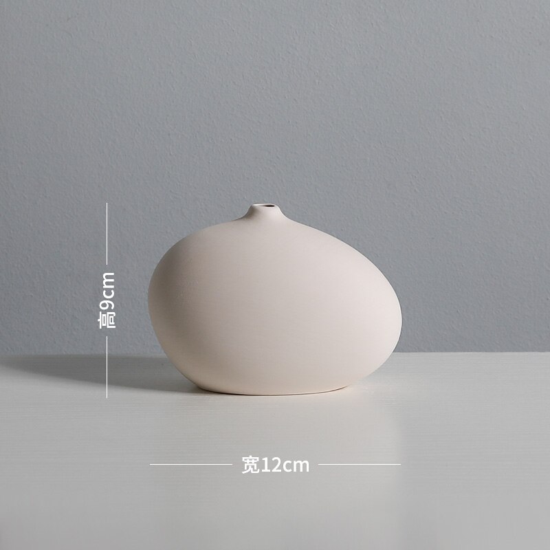 Nordisk dekorasjon hjem vanlig keramikk vase hvit vase minimalistisk dekorasjon mini keramikk vase stue dekorasjon tilbehør: D
