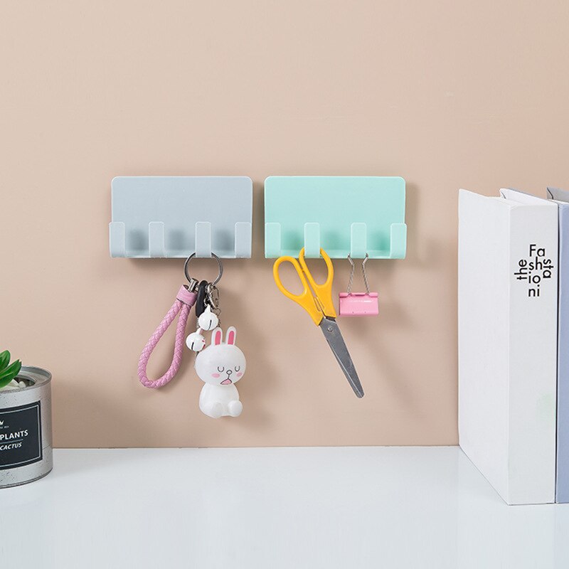 Pasta Mobiele Telefoon Opladen Beugel Muur gemonteerde Tablet Stand Kantoor Huishouden Muur Zonder Trace 4 Haak Opbergrek Sleutel plank