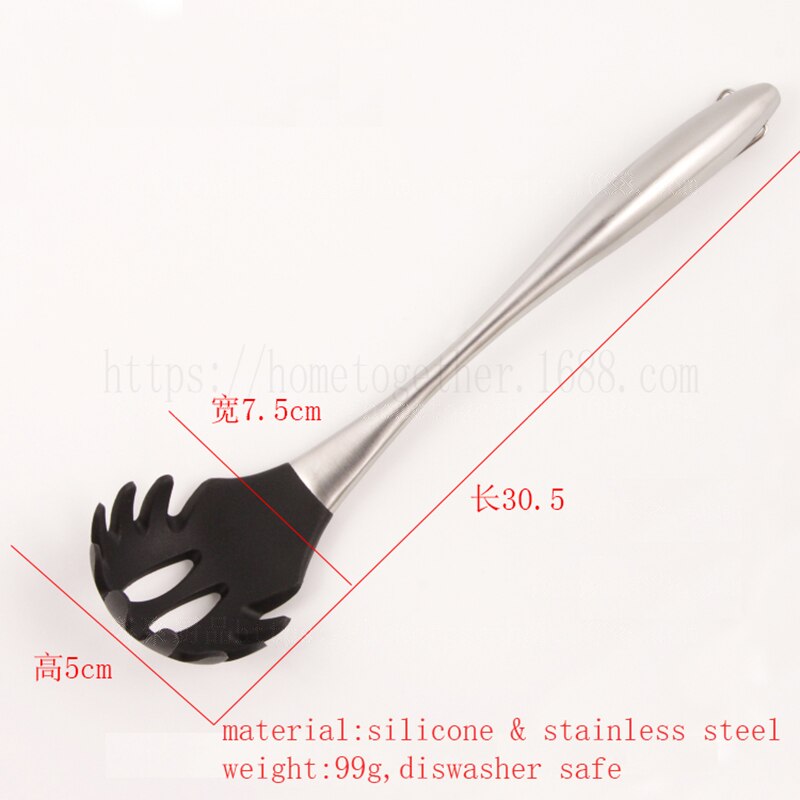 Pasta nudel skje pasta scoop dørslag nudler spaghetti øse spor skje dørslag silikon kjøkken gadget pasta server
