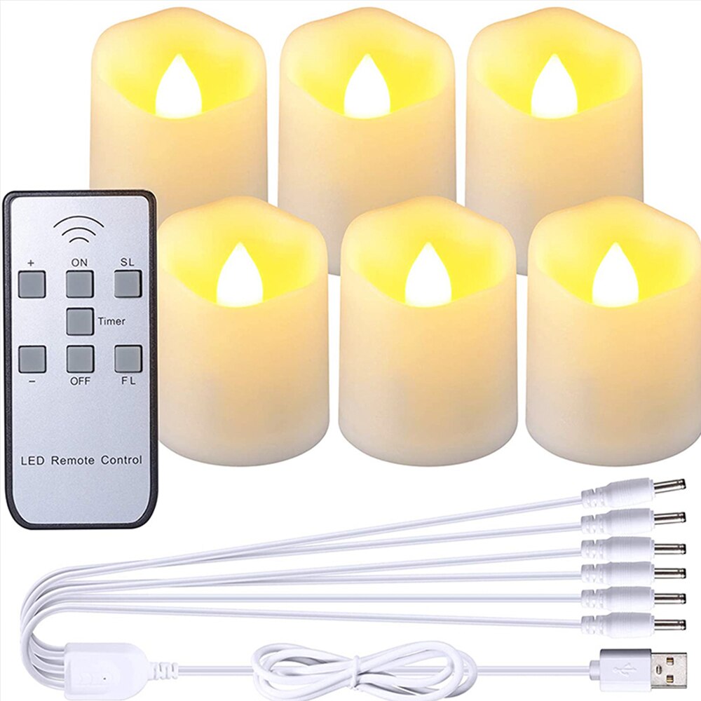 FPOO ha condotto le candele senza fiamma tremolanti, con il telecomando ricaricabile del temporizzatore, la lampada elettrica delle luci del tè, luce della candela per la candela decorativa domestica di nozze, candela: Default Title
