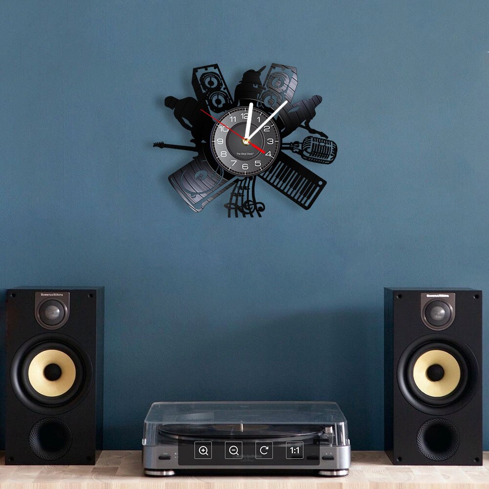 vinyl musikk tallerken veggklokke mikrofon dj musikk bånd melodi sanger stein bånd jazz bånd musikk instrumenter årgang klokke klokke