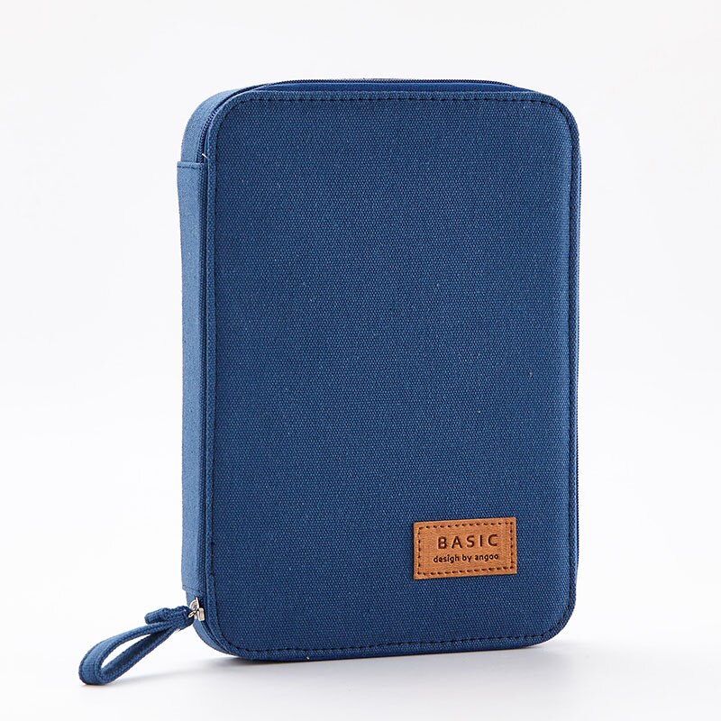 Kawaii Large Capacity School Pencil CaseMulti-function File Folder Bag Storage Bag For Student Ipad Notebooks Pens Stationery: Blue