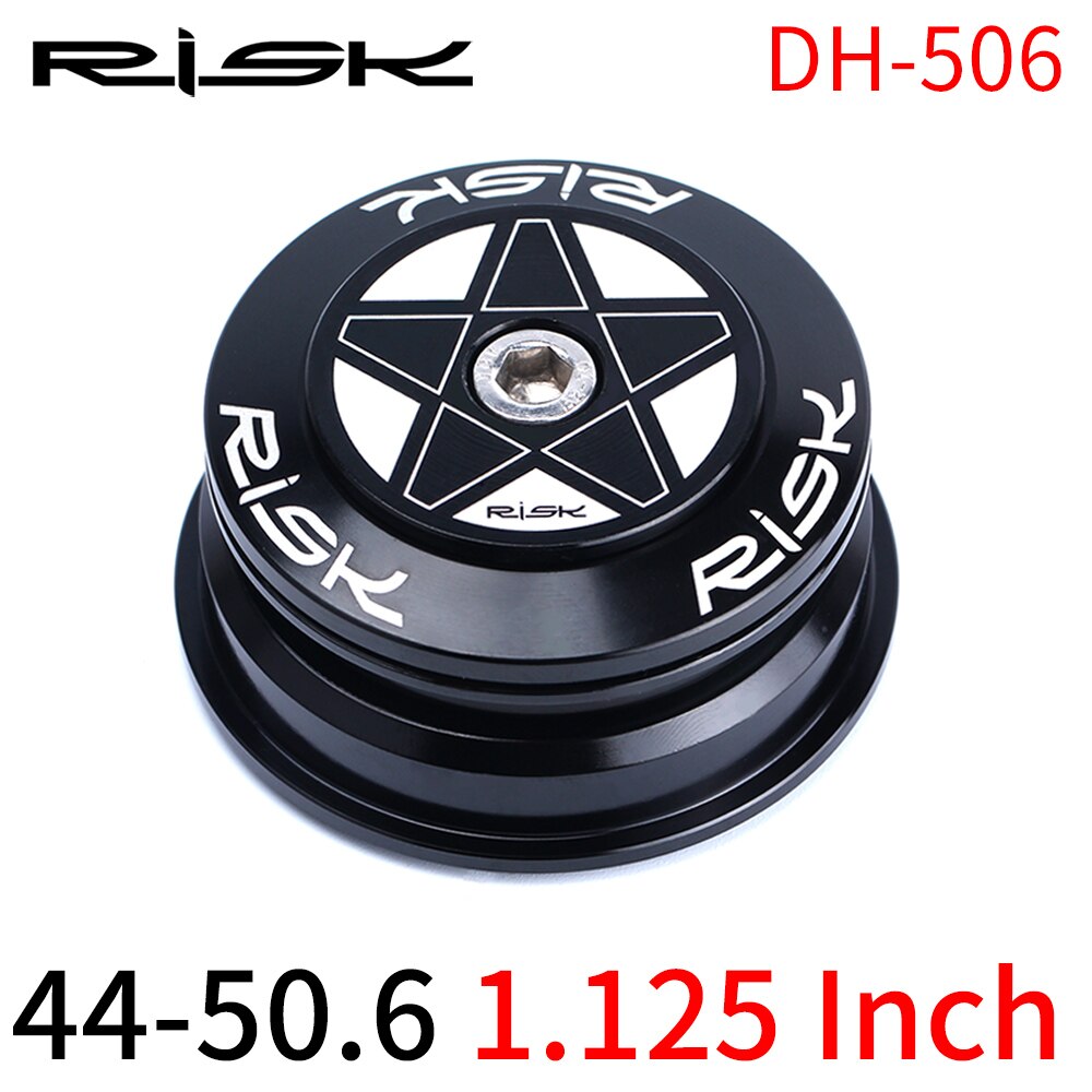 Riesgo MTB bicicleta casco para carretera bicicleta 44-50,6mm CNC doble rodamiento 1/8 "-1 1/2" 1,5 horquilla cónica horquilla recta conversión auriculares: 44-50.6mm 1.125inch