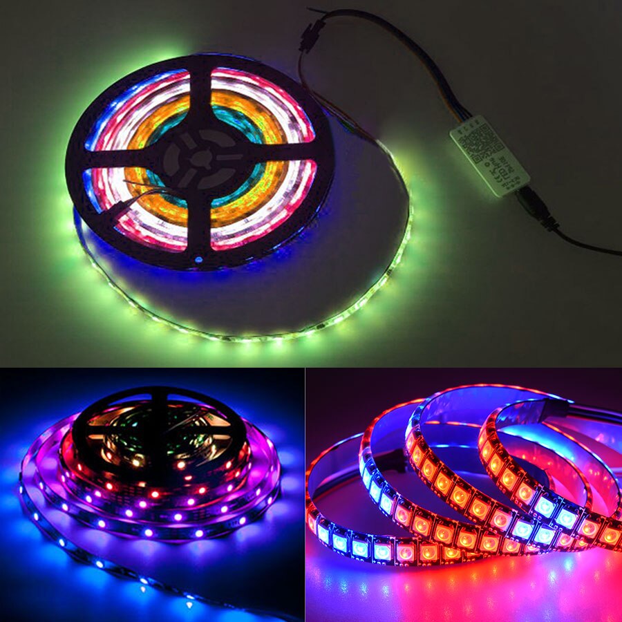 SP110E Hue RGB Bluetooth Controller for WS2812B WS2811 Led Strip SK6812 RGB/RGBW APA102 Pixels Tape Light APP Control DC5V-12V