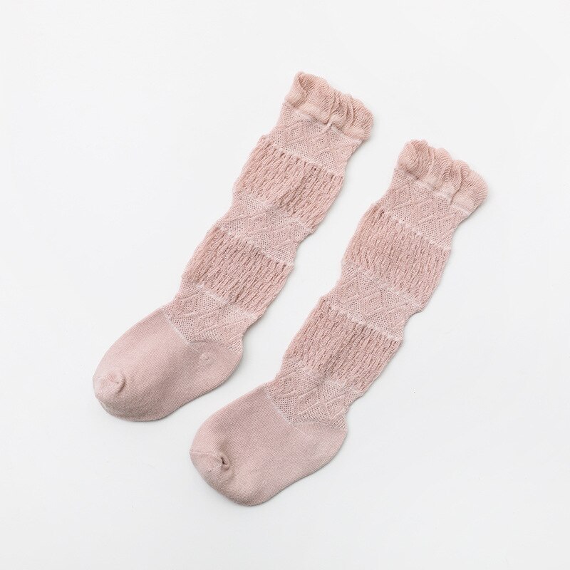 Wecute Frühling Herbst unisex Baby Jungen Lange Socken Baumwolle freundlicher Socke Kniehohe freundlicher Mädchen Socken Einfarbig Bein wärmer: Rosa / Pro 0-1Jahr