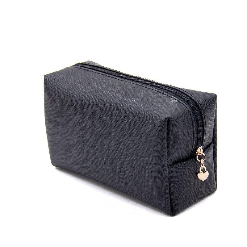 Reise machen-hoch Tasche PU Leder Machen hoch Beutel Reise Waschen Toilettenartikel Organizer Geldbörse Kosmetik Tasche Lagerung Handtasche für Frauen Mädchen: Schwarz