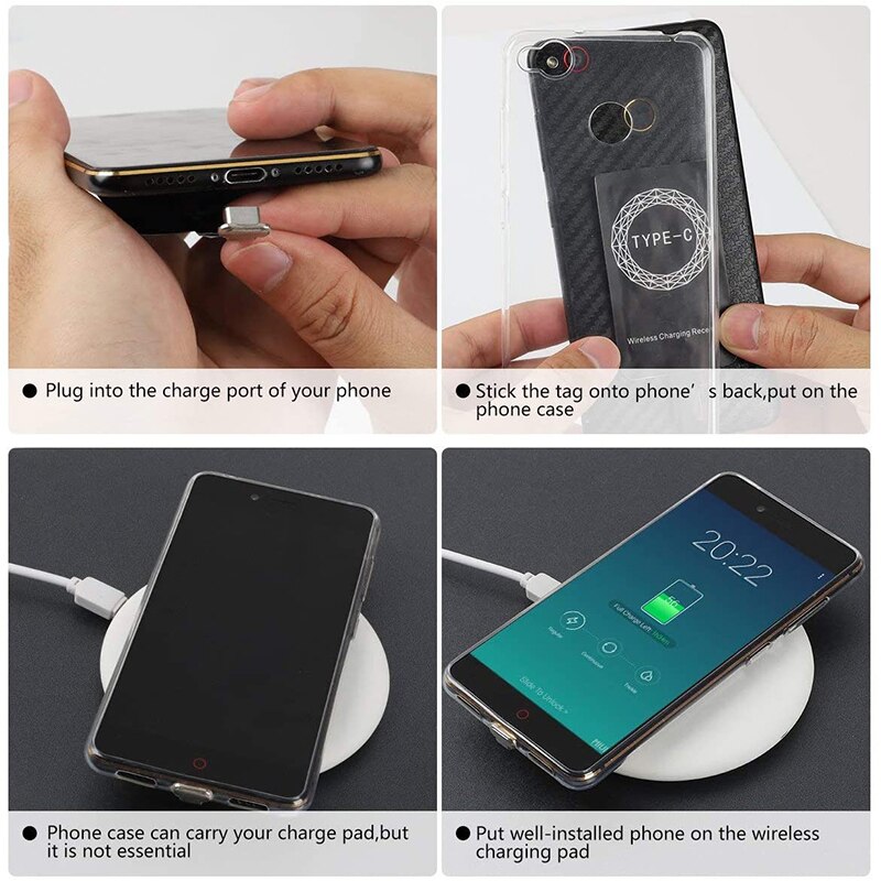 Qi Type C Wireless Charger Receiver Module For Samsung A10 A10s A21s A40s A42 A51 A70 A71 M30 M31s M51 Huawei P20 Pro P10 Xiaomi