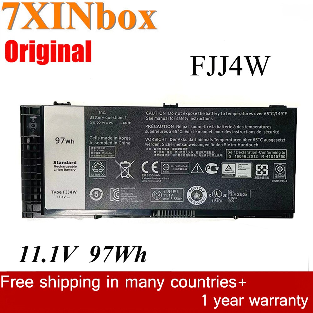7Xinbox 11.1V 97Wh FJJ4W FV993 PG6RC R7PND 8700Mah Originele Laptop Batterij Voor Dell Precision M6600 M6700 M6800 m4800 M4600