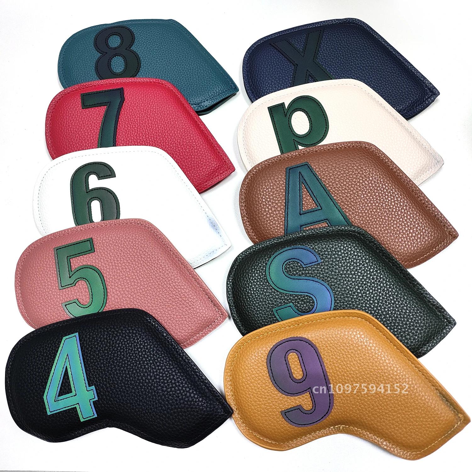 10 unids/set cubierta de cabeza de hierro de Golf 3-9,P,S,A, cubierta de número entrenamiento bordado Club Golf accesorios de equipo deportivo