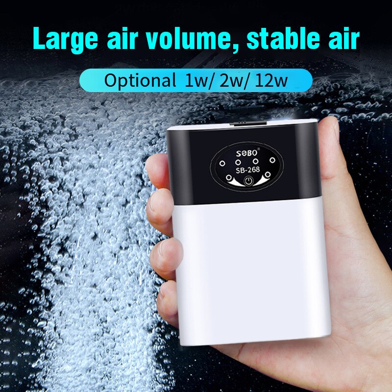 Power Luchtpomp Compressor Voor Aquarium Aquarium Accessoires Draagbare Uitlaat Usb Opladen Ultra Stille Zuurstof Pomp