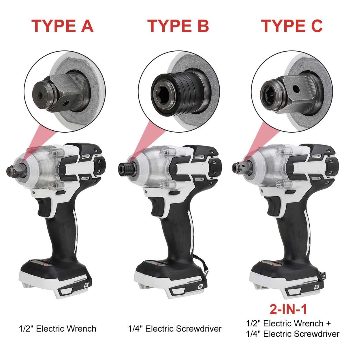 Drillpro bezszczotkowy akumulatorowy elektryczny klucz udarowy wkrętak akumulatorowy 1/2 "i 1/4" klucz elektronarzędzia robić akumulatora Makita 18V