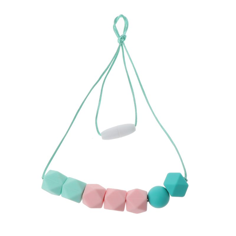Collar dentición bebé de seguridad cuentas de silicona enfermería collar masticable mordedor para madre y bebé libre de BPA
