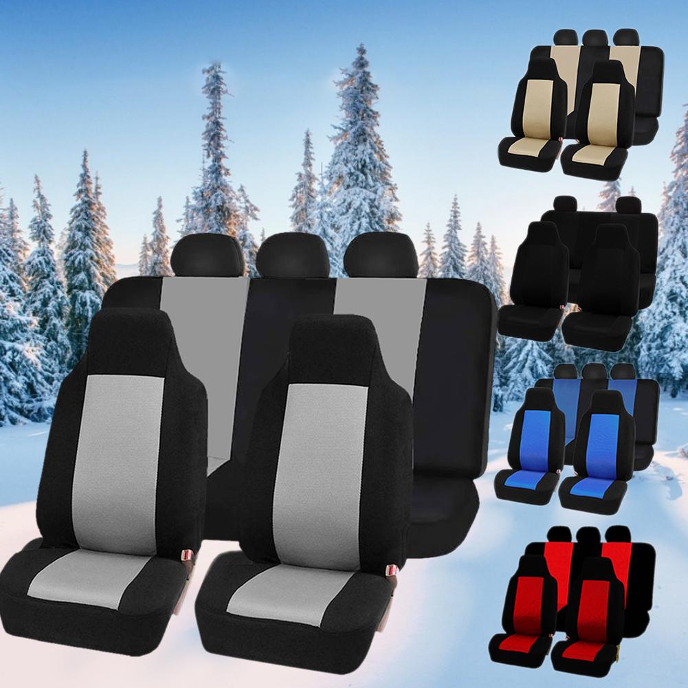 Set de fundas de asiento de coche, accesorios interiores de esponja, cubierta de asiento delantera/trasera/reposacabezas, conjunto de cubierta completa para coche/camión/furgoneta 7 unidades