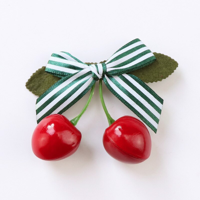 Cute Baby headdress children's hair accessories three-dimensional cherry jewelry hairpin bow princess head flower side clip: 6