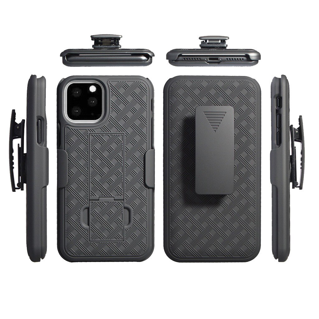 Fundas para teléfonos móviles para iphone 11pro MAX 6,5 pulgadas fundas para iphone negro carcasa dura Delgada funda con Clip para cinturón funda 19SEP16