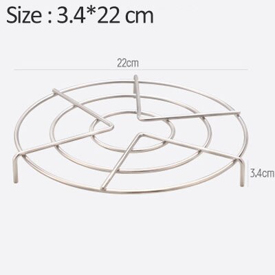 Household Round 304 Stainless Steel Steaming Rack Pressure Cooker Steamed Vegetables Kitchen Accessories Gadgets: Short feet-22cm