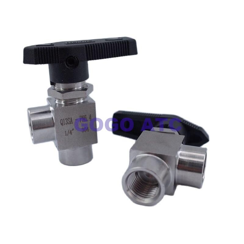 Free ship Right angle Ball valve 1/8" 1/4" 3/8" 1/2" female G thread stainless steel 304 high pressure female thread ball valve