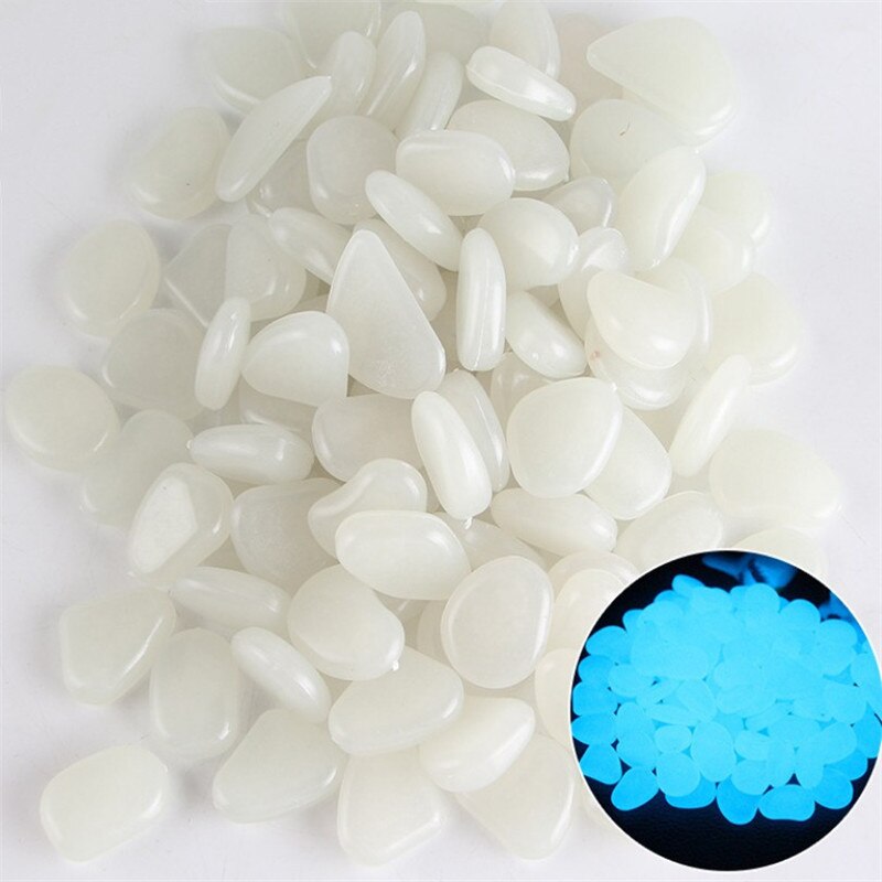 10 Pcs Amazing Garden Decor Luminous Stones Glow In the Dark Pebbles Light Emitting Aquarium Fish Tank Decoration Pebble Rocks: White