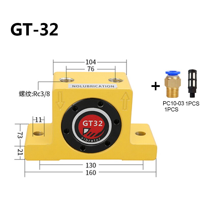 GT8/10/13/16/20/25/30/36/48/60 Pneumatische Vibrator Gt turbine Oscillatoren Pneumatische Industrie Vibrator Hamer Blanking Onderdelen