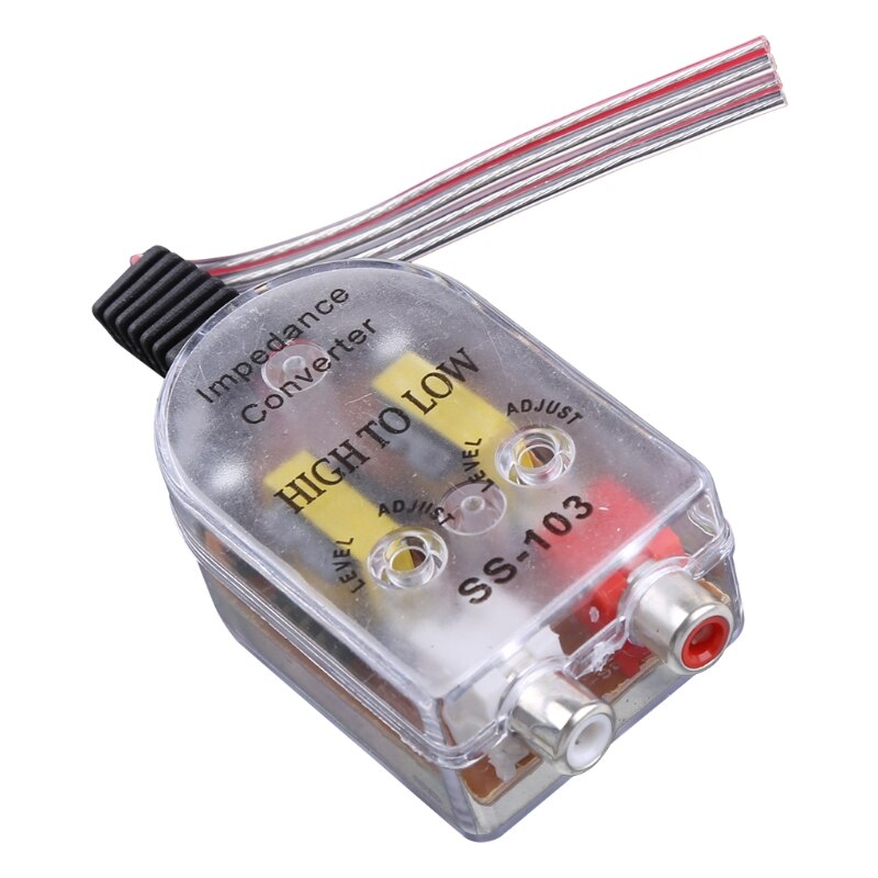 12V RCA Car Stero Radio Converter Speaker High To Low Amplifier Impedance Converter