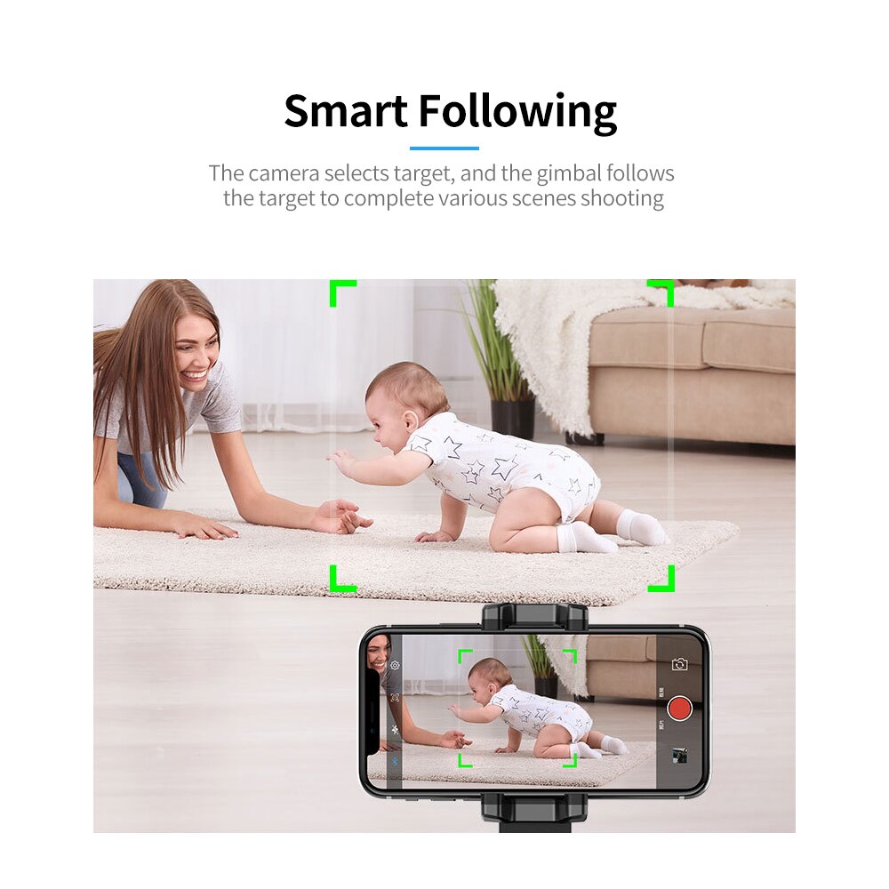 360° Object Tracking Holder Smart Shooting Tripod Selfie Stick Face Object Tracking Holder Support Horizontal Vertical Screen
